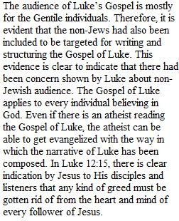 Essay on Luke